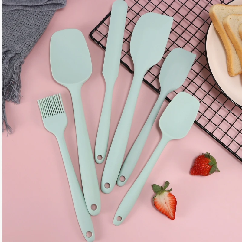 6Pcs Silicone Spatula Set Food Grade Cream Mixing Spoon Non Stick Heat Resistant Spatulas for Cooking Baking Mixing Baking Tools