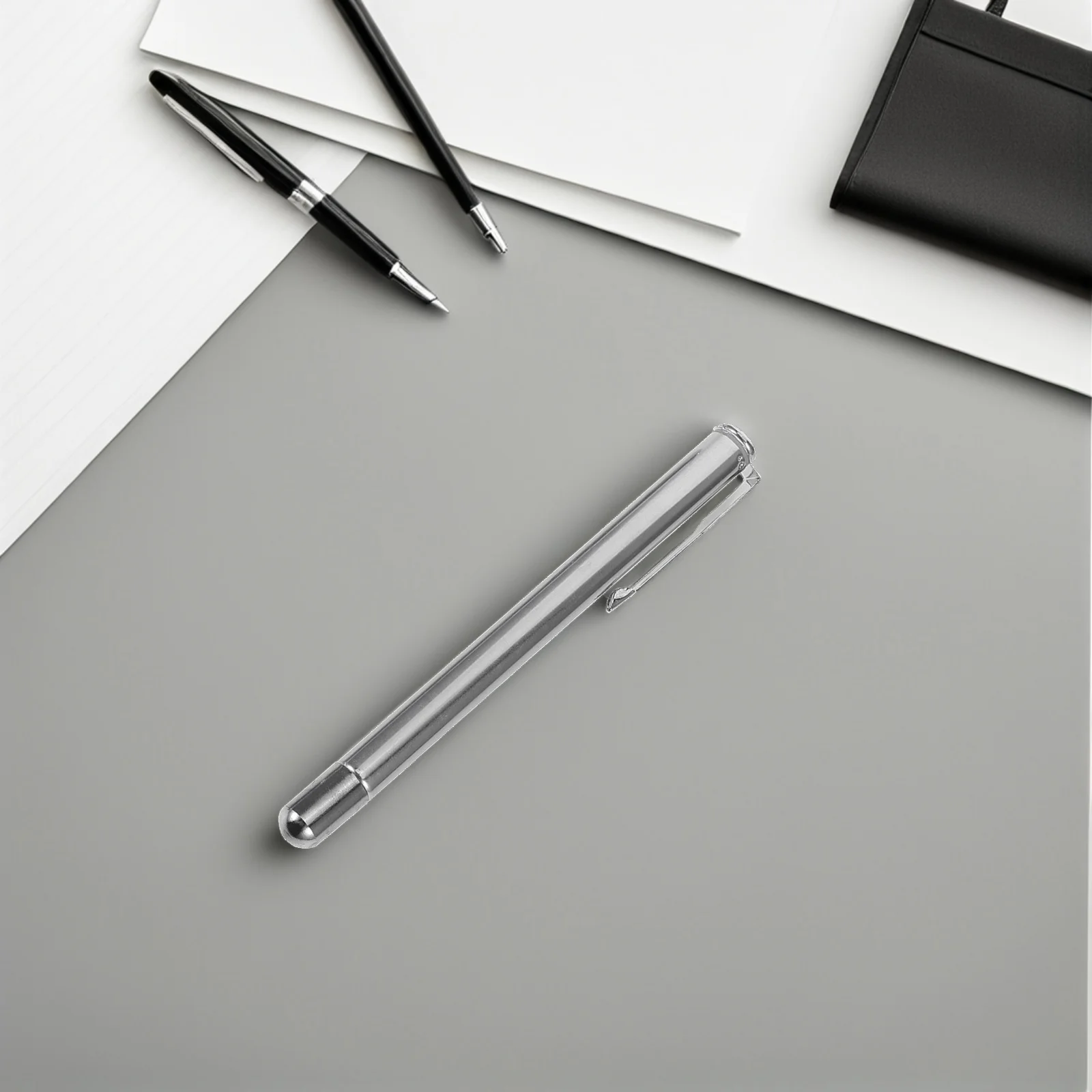 

5pcs Handheld Display Telescopic Pointer for Classroom Pocket Mini Silver Finger stick Extendable Presenter Clip On