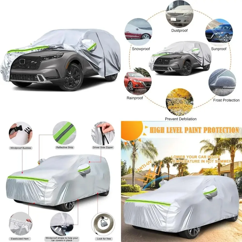 

Всепогодный 6-слойный автомобильный чехол на заказ с дверцей на молнии и ветрозащитным дизайном для внедорожников 2002-2025 гг.