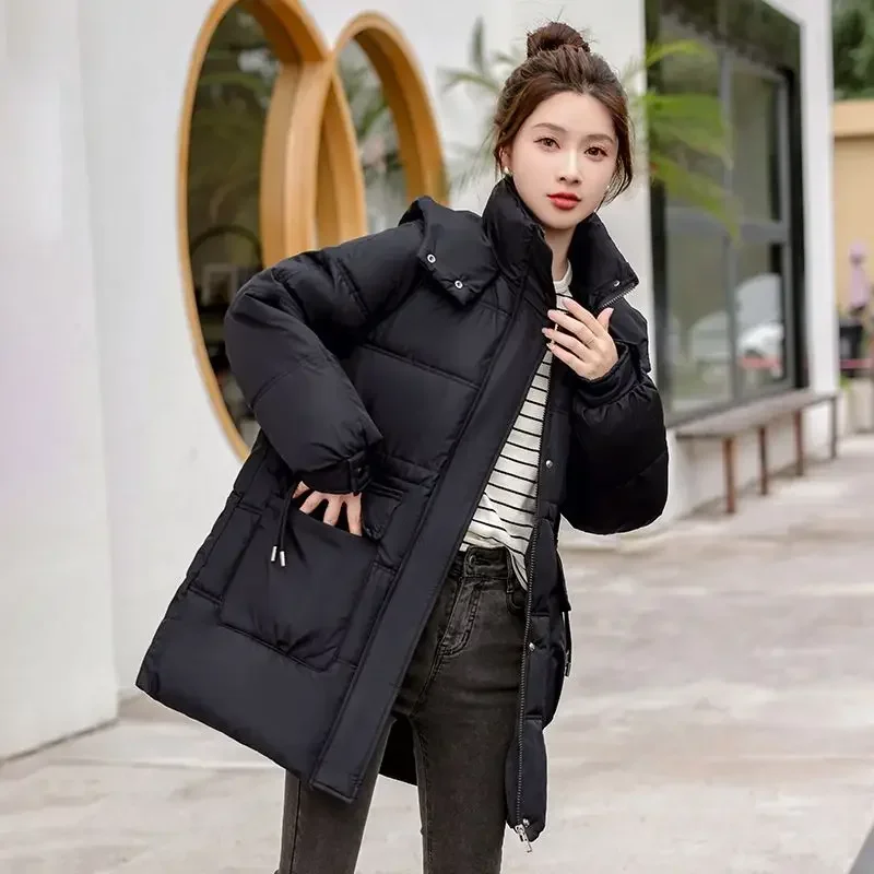 Blouson Zip-up Women's Coat Solid Color Jacket Elegant Demi-season Winter Clothes 2024 Lady Parka Korean Style Clothing Hot Cold