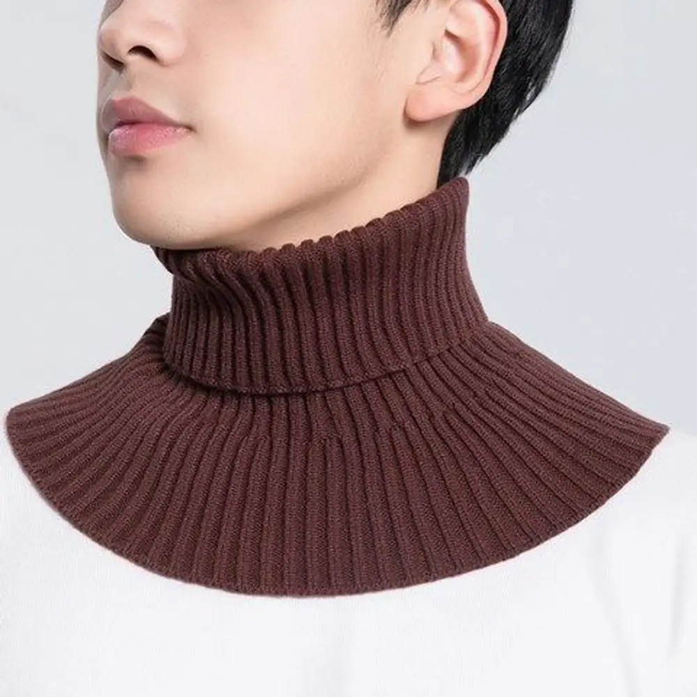 Coring Wool Solid Color Detachable Scarf Men Fake Collar Scarf Knitted False Collar Scarf Neck Sleeve Scarf Apparel Accessories