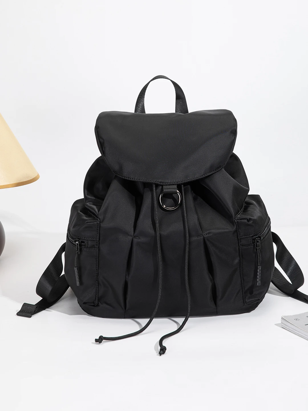 

Lightweight Dstring Bapa Commuter Travel Bag for Women Knot Student Bookbag Trendy Dual oulder Bag