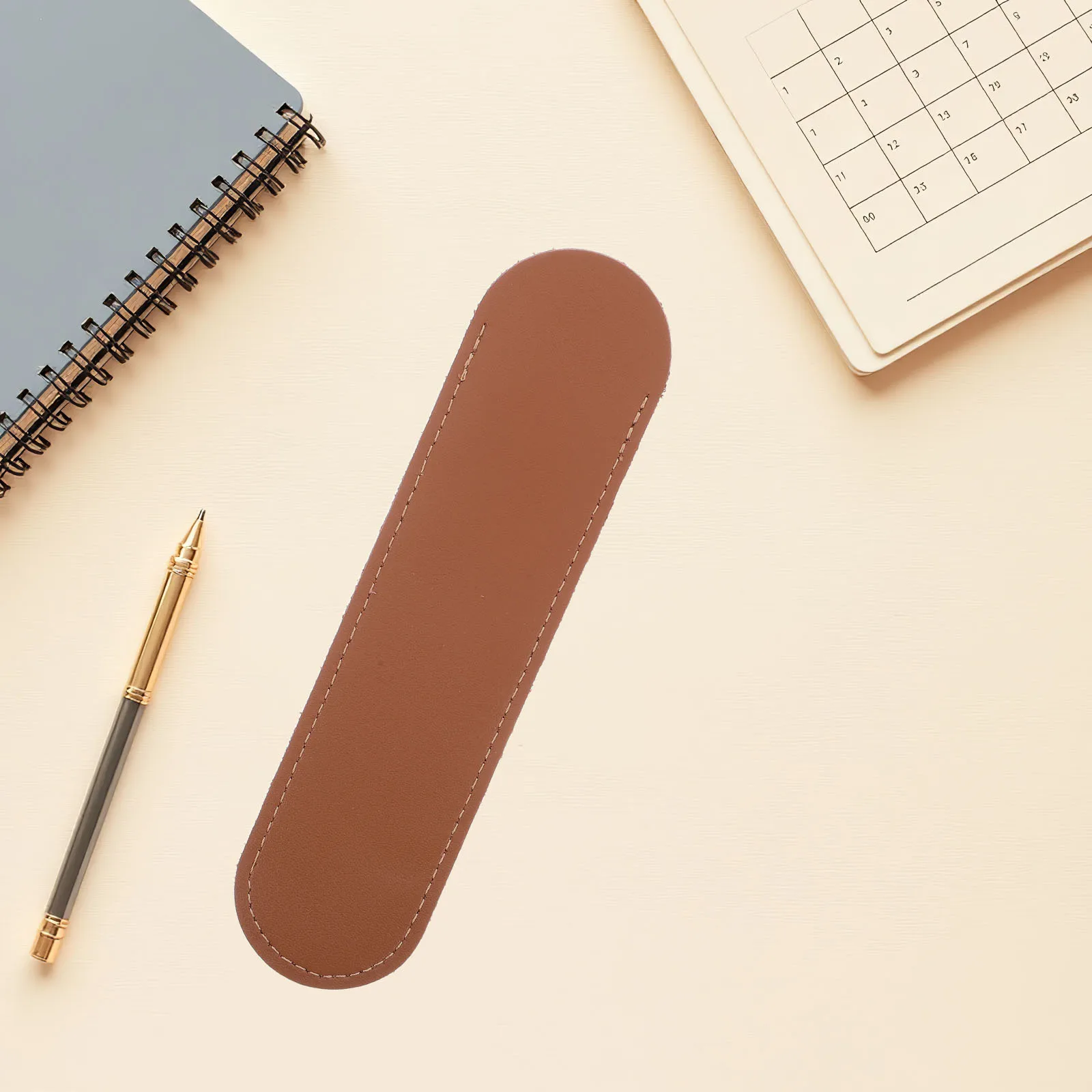 

Brown Vintage Pen Pencil Case Handmade Fountain Protective Sleeve Cover Ballpoint Stylus Pen Soft Pencil Pouch