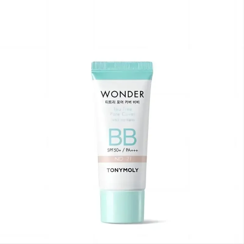 Tonymoly-BB Cream Foundation, maquiagem coreana, SPF50, Wonder Tea Tree, capa de poros, primer, protetor solar, corretivo, cosméticos de beleza rara, 30ml