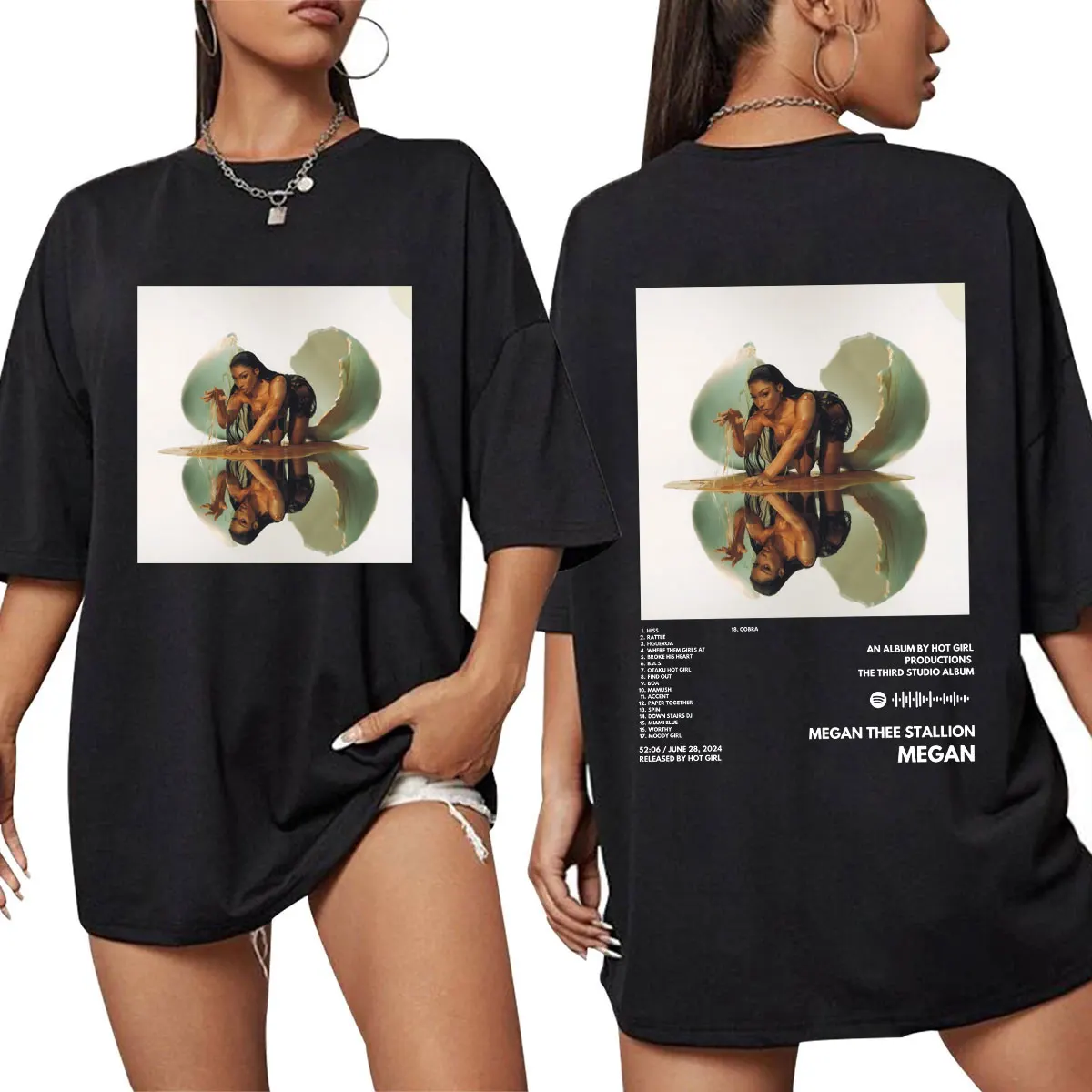 Megan Thee Stallion New Album Megan T-shirt Broke His Heart Men Women Fashion T-shirts Hip Hop Oversized Cotton Street T Shirts