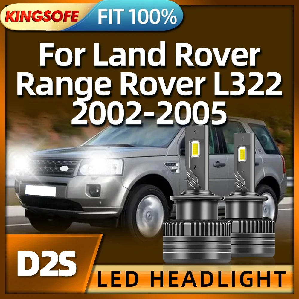 KINGSOFE 2PCS LED Car Lights D2S Headlights 120W Power Lamps For Land Rover Range Rover L322 2002 2003 2004 2005