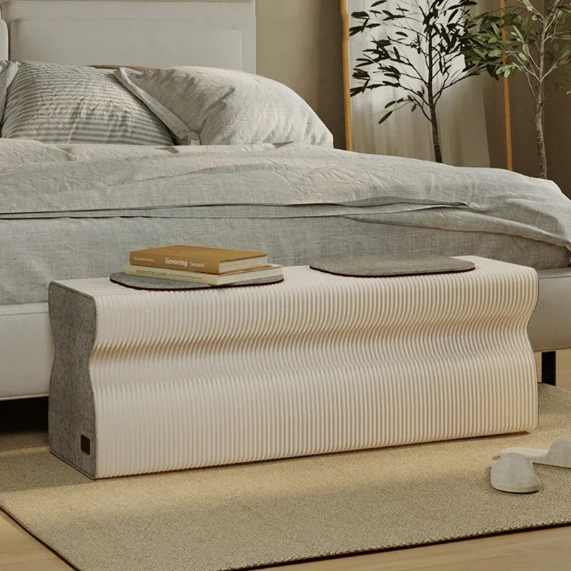 

l Kraft Paper Folding Stool, Telescoping Bench, Living Room Sofa Footstool, Creative Leisure Chair, Mobile Seat L