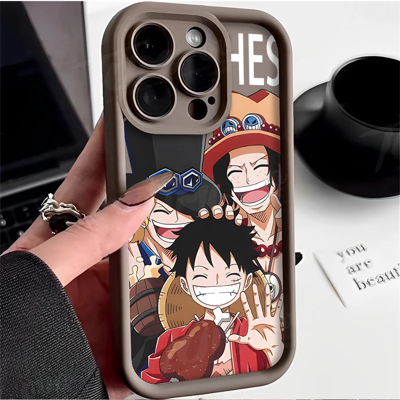 Anime quente o-one peças luffys nova capa de telefone para iphone 16 15 14 13 12 11 pro max mini xr xs x 7 8 6 6s plus macio tpu capa traseira