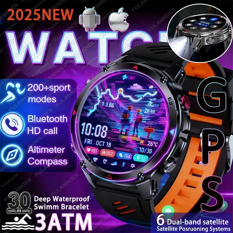 

2025 T-Rex 3 Smart Watch Men Built-in GPS 540 mAh Battery 3ATM Waterproof Compass Barometer Altimeter Sports Smartwatch Original