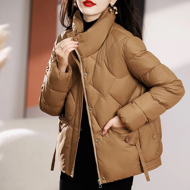 

High Quality Women Winter Thick Warm Cotton Jacket Women Parkas Skinny Down Korean Version Loose Stand-Up Collar Small Padded