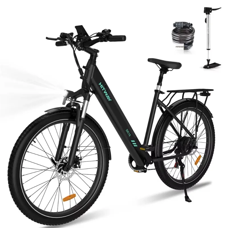 

HITWAY BK18 27.5'' Aluminum Alloy Frame and 7 Speed Gears Electric Road Bike with for City Riding, CE Certified