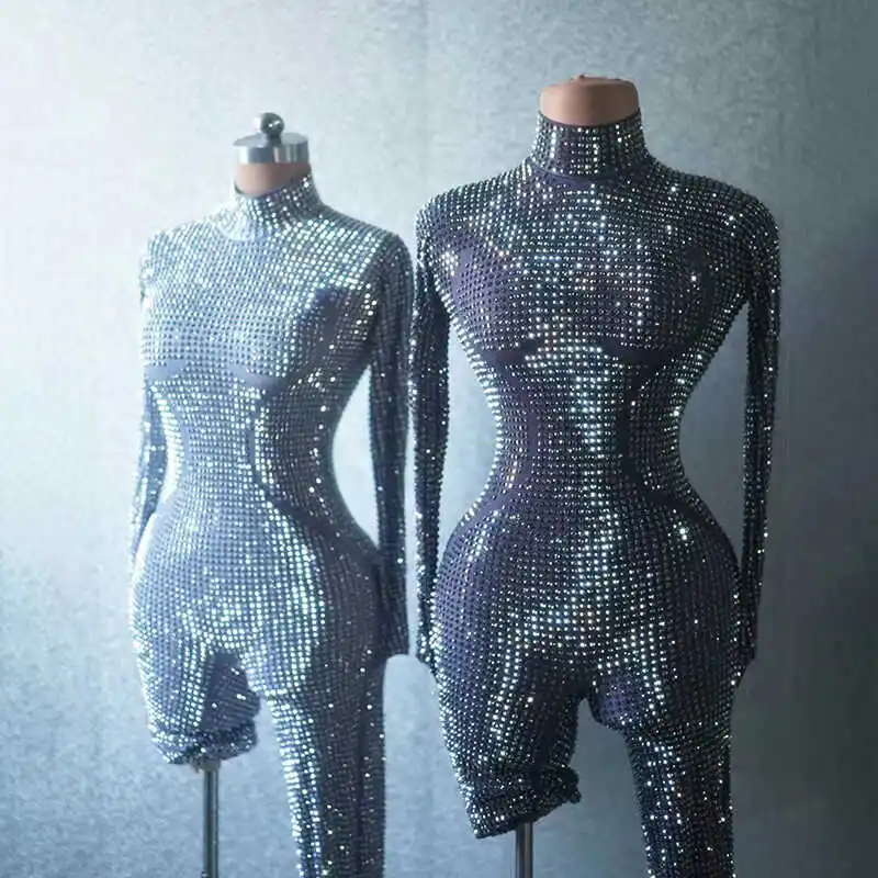 Kombinezon z brokatem 2025 Damski strój dla tancerki gogo na festiwal, imprezę, pokaz, karnawał, Halloween, do klubu nocnego, na taneczny salę, strój królowej