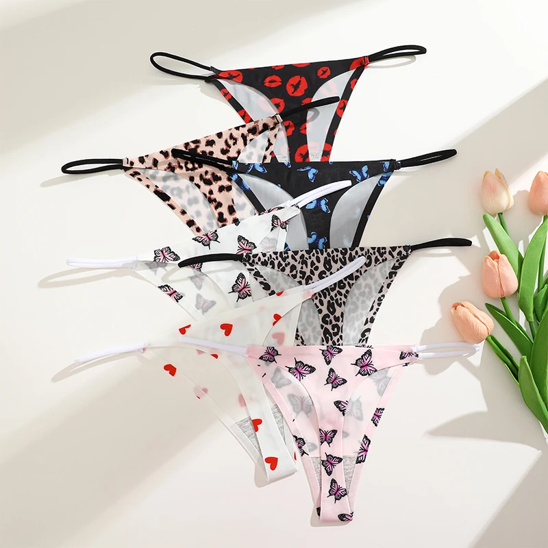 FINETOO 4PCS Seamless Thong Women Thin Strap Low Waist High Flexibility Panties Sexy Underwear Ladies Briefs T-back Comfortable - Image 5