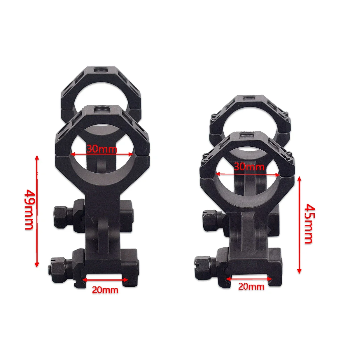 ROF-90/45 RMR Red Dot Sight Raiser Mount For GEISSELE SUPER PRECISION 25.4/30mm Ring Scope Mount Rifle AR15 M4 M16