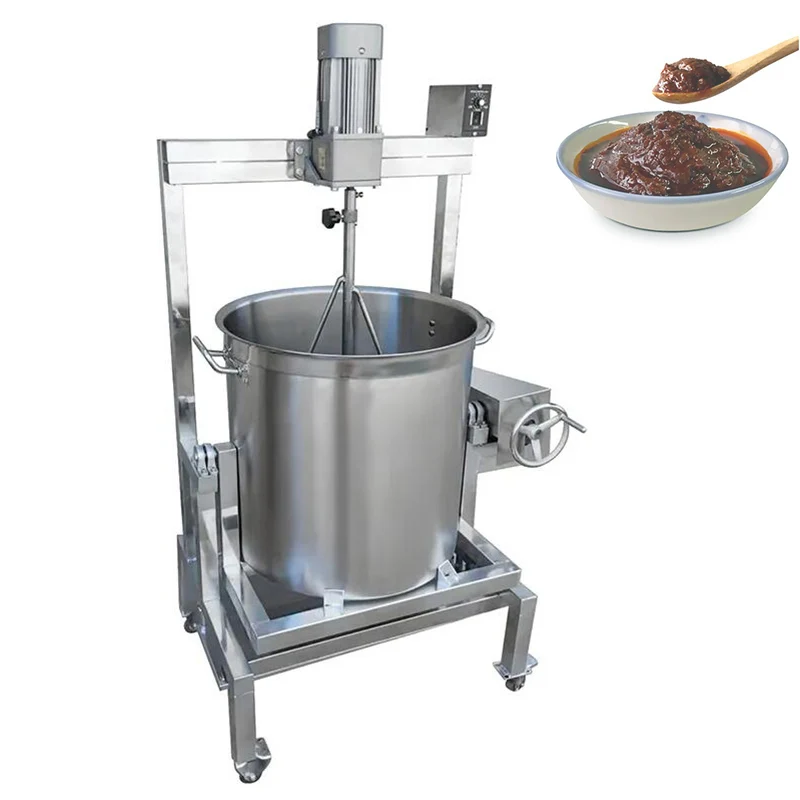 Automatic Gas Heating Hot Pot Bottom Stir-Frying Machine Commercial Wok Mixer Bean Sauce Chili Oil Stir Fry Pan