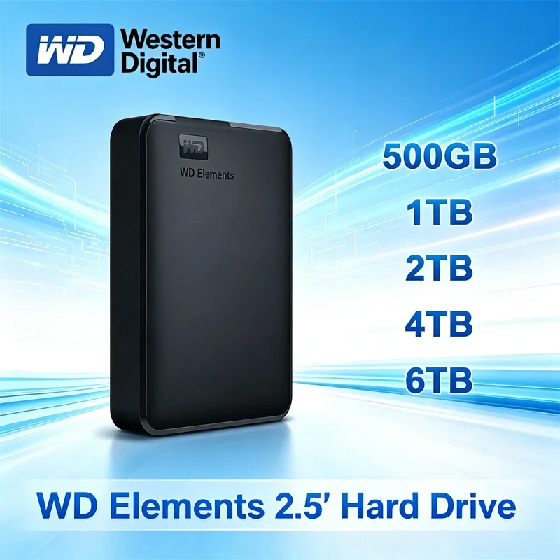 WD Western Digital Mobile Hard Disk 6TB 5TB 4TB 2TB 1TB External HDD 2.5" Hard Drive Large-capacity Mechanical USB3.0 Hard Drive