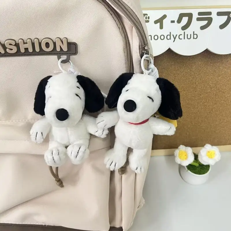 Genuine Snoopy 12Cm Basic Standing Posture Sitting Styles Pp Cotton Fill Backpack Belt Dual Purpose Hanging Doll Couple Pendant