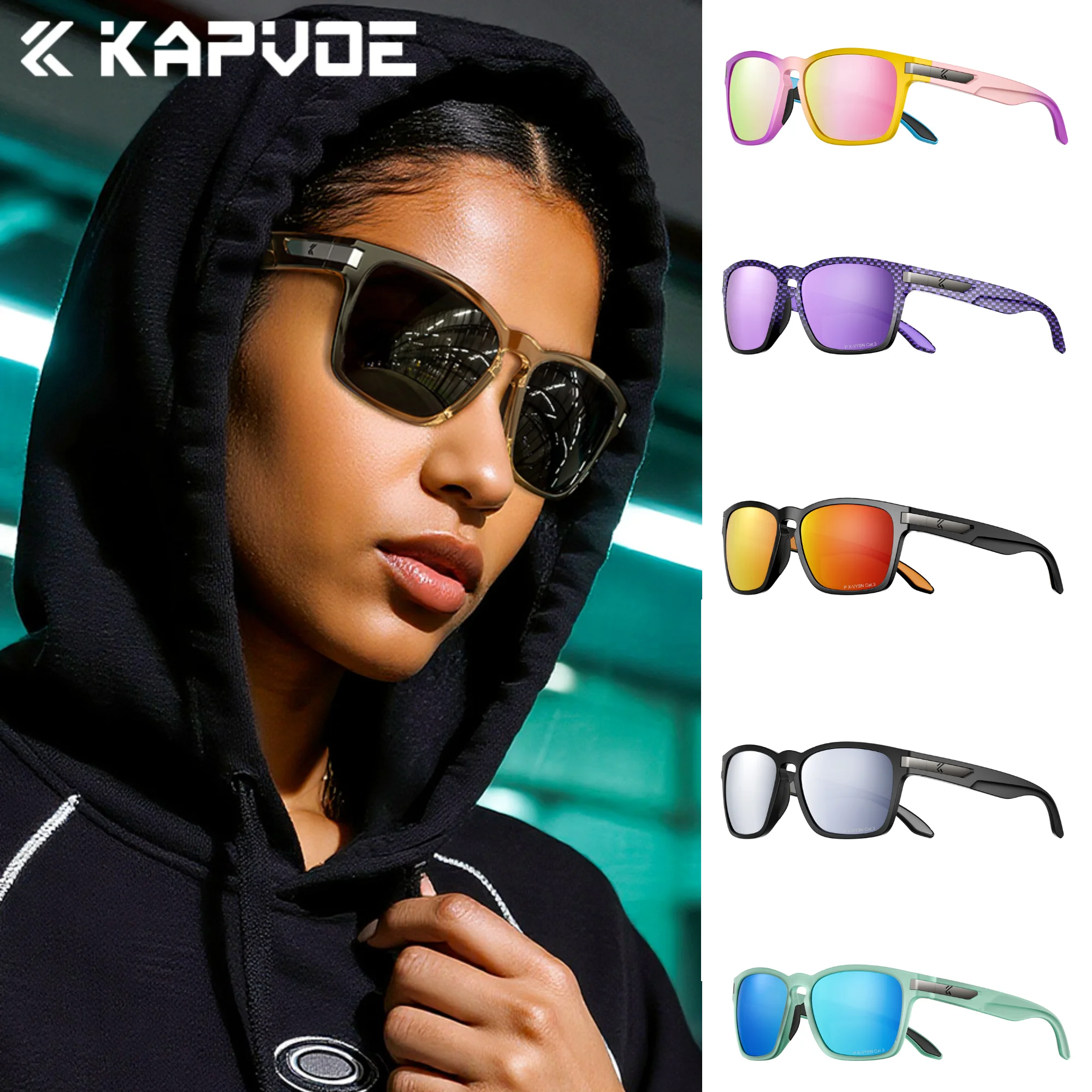 

Kapvoe Polarized Sunglasses Bike Mountain Bicycle Glasses Riding Goggle Hiking Eyewear Sports for Man Women Cycling Glasses