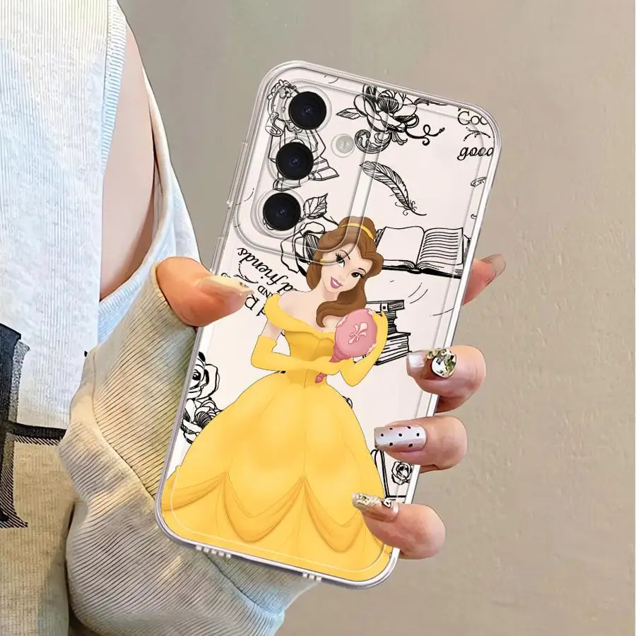 Funda para Samsung Galaxy A72 A31 A51 A12 A21s A16 A32 A52s A50 A52 A71 Funda transparente La Bella y La Bestia