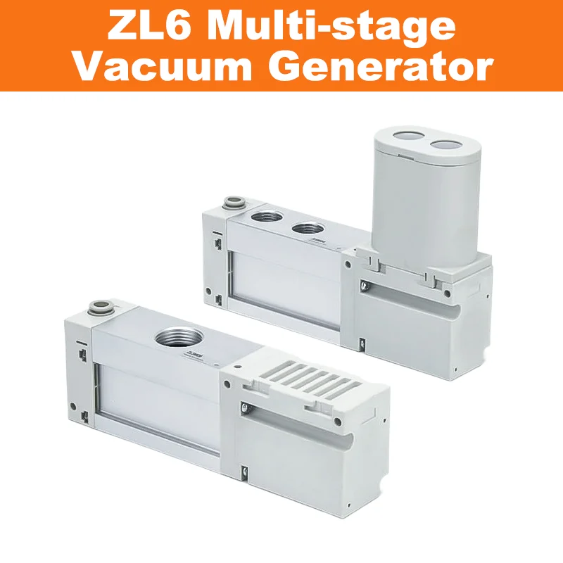 ZL6 Series Multi-Station Vacuum Generator Ejector High Flow/Large Suction Vacuum Generator For Automation ZL6M04 06