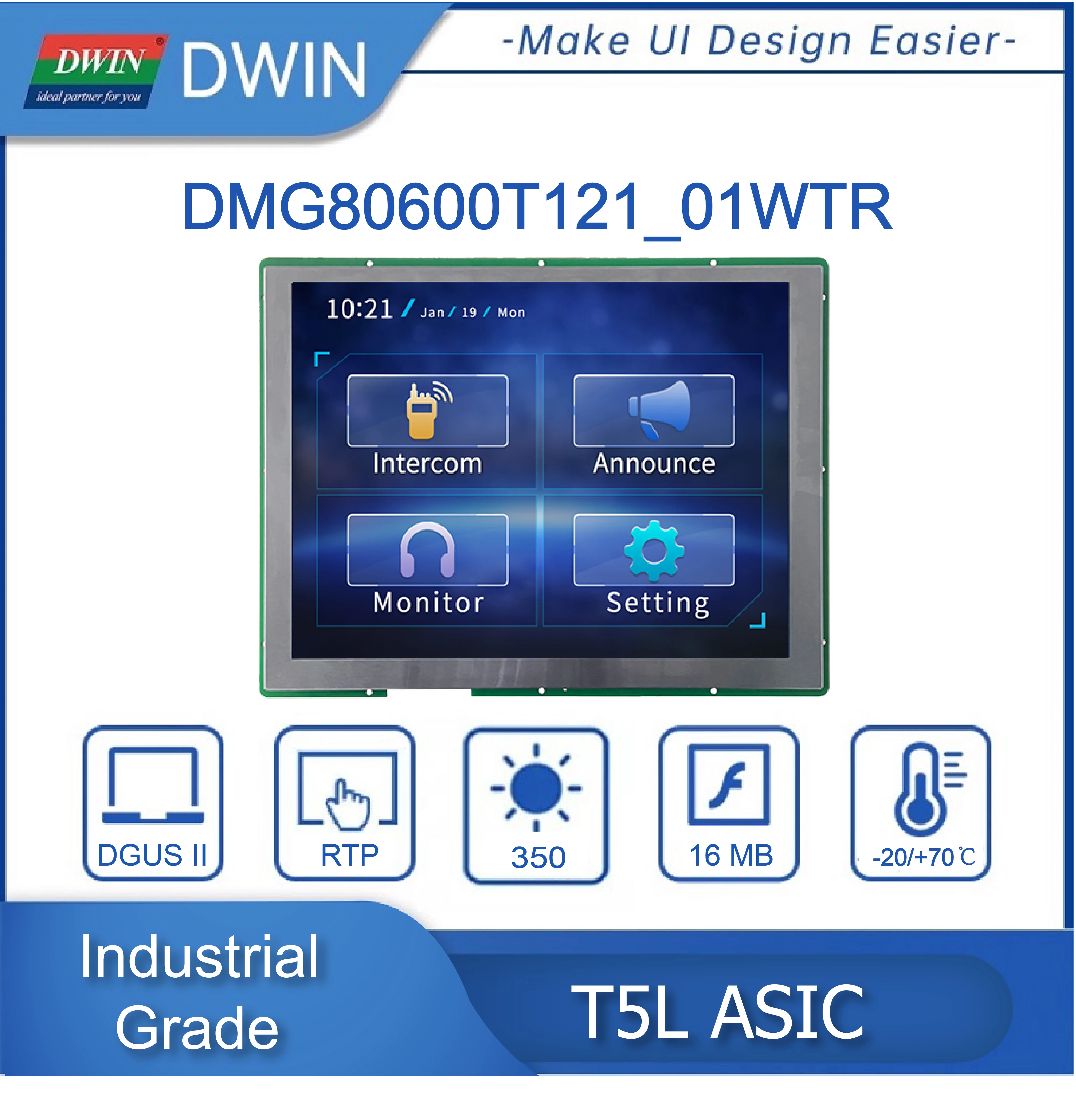 Imagem -02 - Tn-tft-lcd Tn-tft-lcd Trabalhando com Arduino Stm Esp Dmg80600t12001w Resolução de 800x600 Pixels 167 m 12.1 Polegada