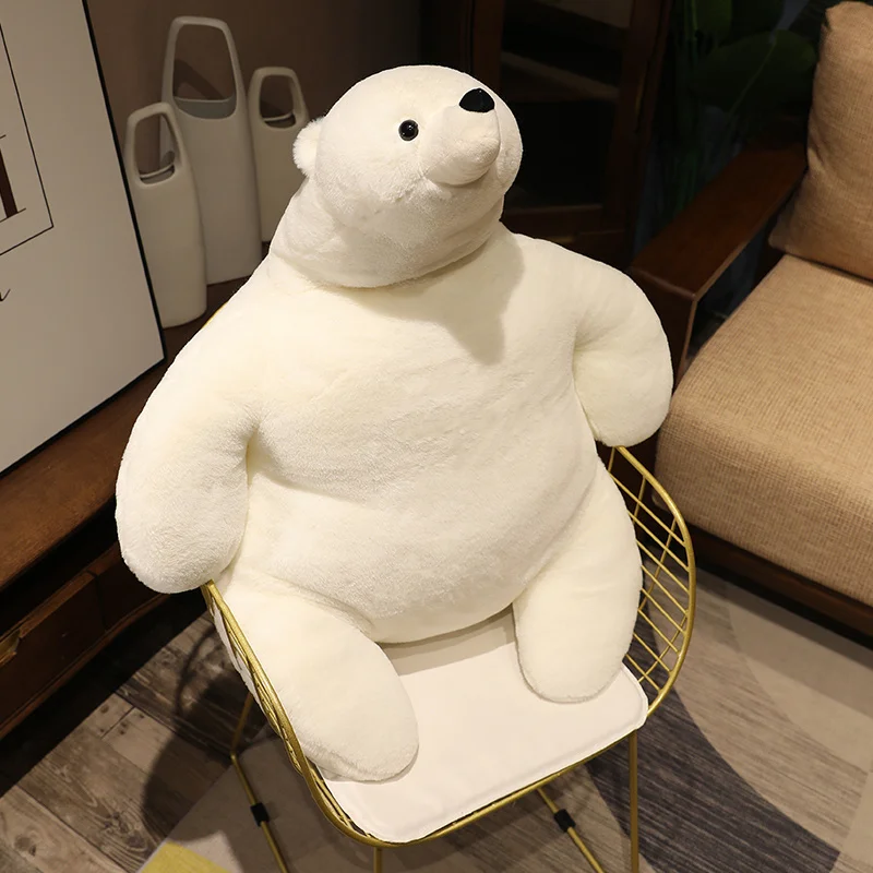 110cm Polar Bear Plush Pillow Toys Stuffed Animals Baby Soft Polar Bear Dolls Kids Birthday Gifts for Girl's Room Decoration