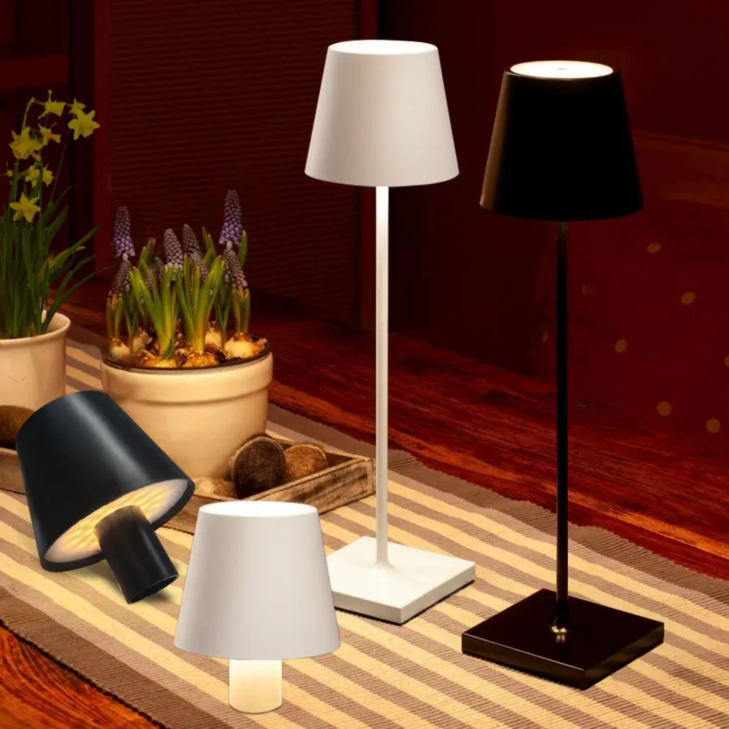 New Stylish, convenient, and versatile portable rechargeable wireless dimmable table lamp for enhancing your space. This ideal l