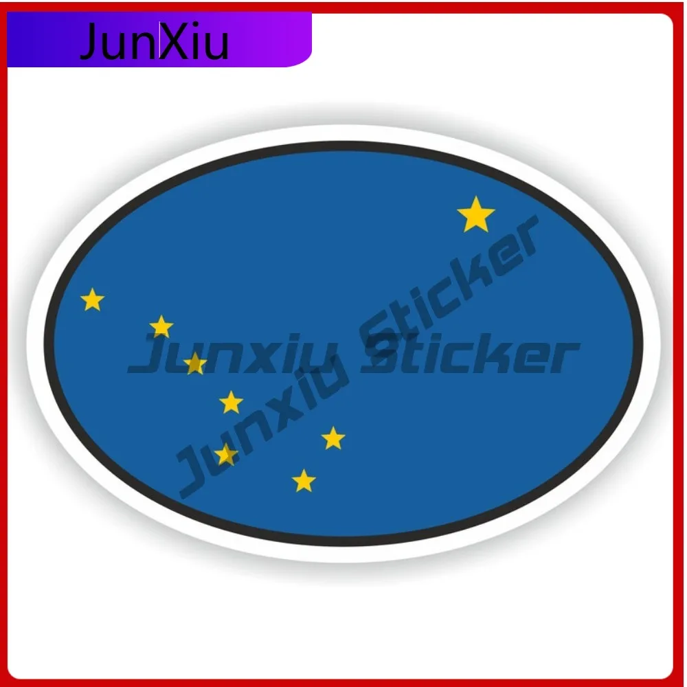 

Alaska Usa Oval Flag Sticker Waterproof Decals Scratch Cover Sticker V125 Motorcycle Stickers Suv Bumper Decals Glue Sticker Fun