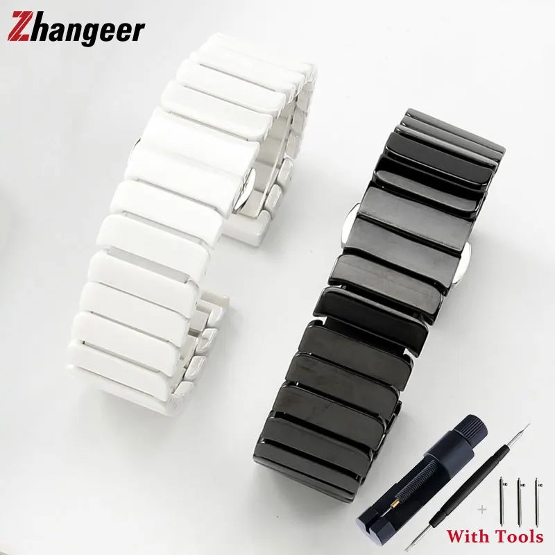 High Quality Quick Release Anti-rust Ceramic Watch Strap 20mm 22mm Replacement Flat Universal Waterproof Watch Band Accessories