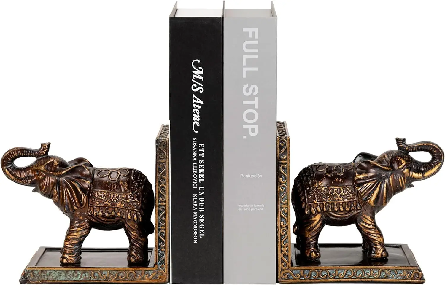 

Elephant Book Ends for Shelves, Bookends Decorative Unique to Hold Books Heavy Duty, Vintage Bookshelf Decor for Home Of