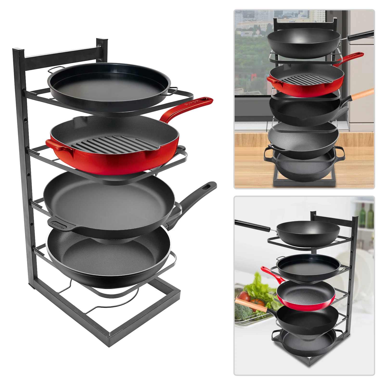 

5-Layer Pot Lid Rack, Kitchen Shelf, Storage Rack, Large Capacity