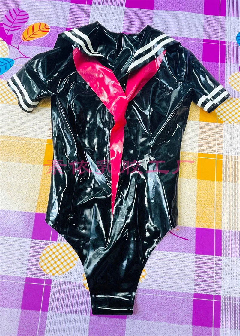 

Latex Gummi Swimsuit JK Uniform kigurumi 0.4MM with Stockings