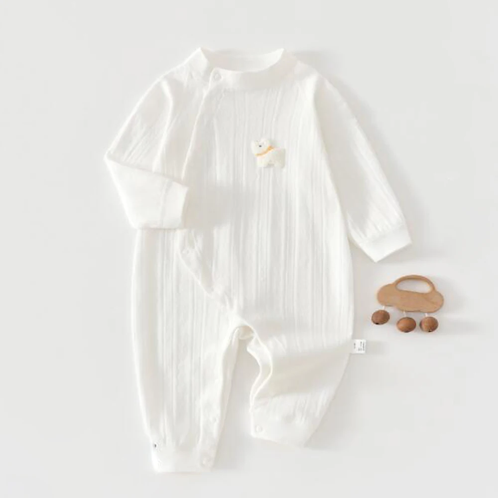 

Baby Rompers Boys Winter Autumn Cotton Solid Color Infant Boutique Clothing Long Sleeve Baby Girl Jumpsuits Wholesale