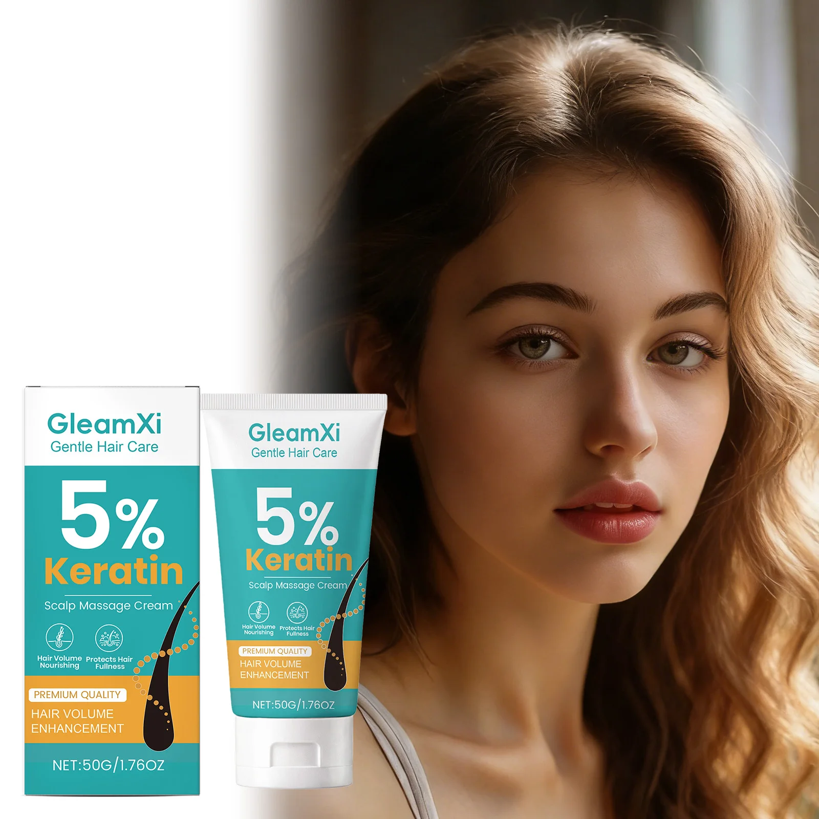 Keratin Scalp Massage Cream Moisturizing Split End Relief Nourish Hair Root Reduce Hair Loss Scalp Care for Healthy Hair 50g