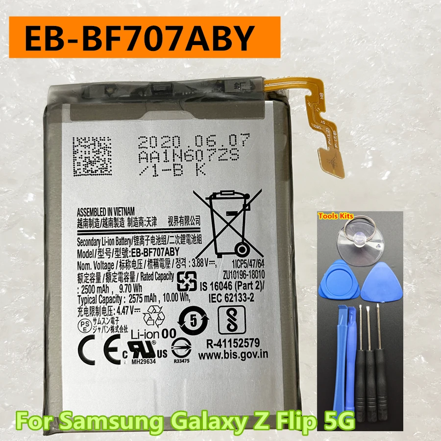 Replacement EB-BF707ABY EB-BF708ABY Battery For Samsung Galaxy Z Flip 5G GH82-23867A SM-F707U BF707 BF708 Mobile Phone Batteria