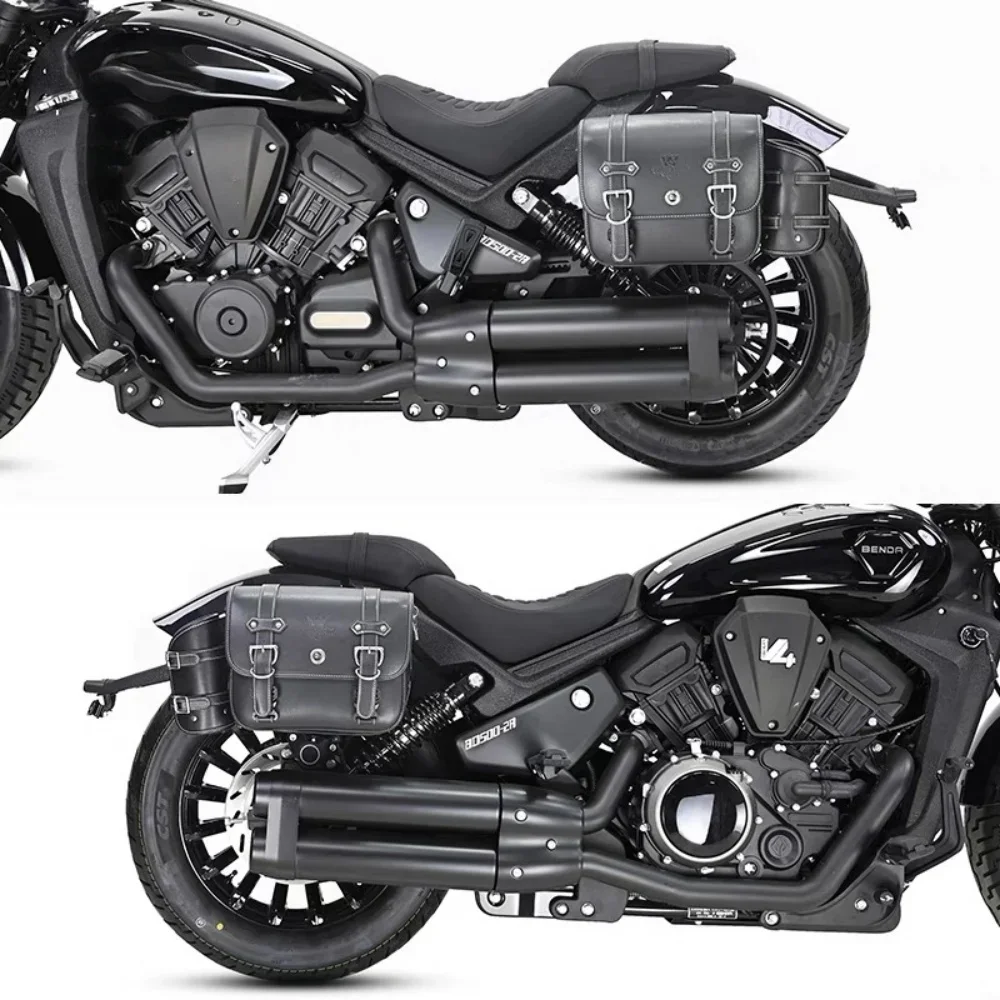 【Precise Fit】High-quality retro side bag for BENDAD ARK FLAG 500 motorcycle, waterproof quick-release helmet bag.
