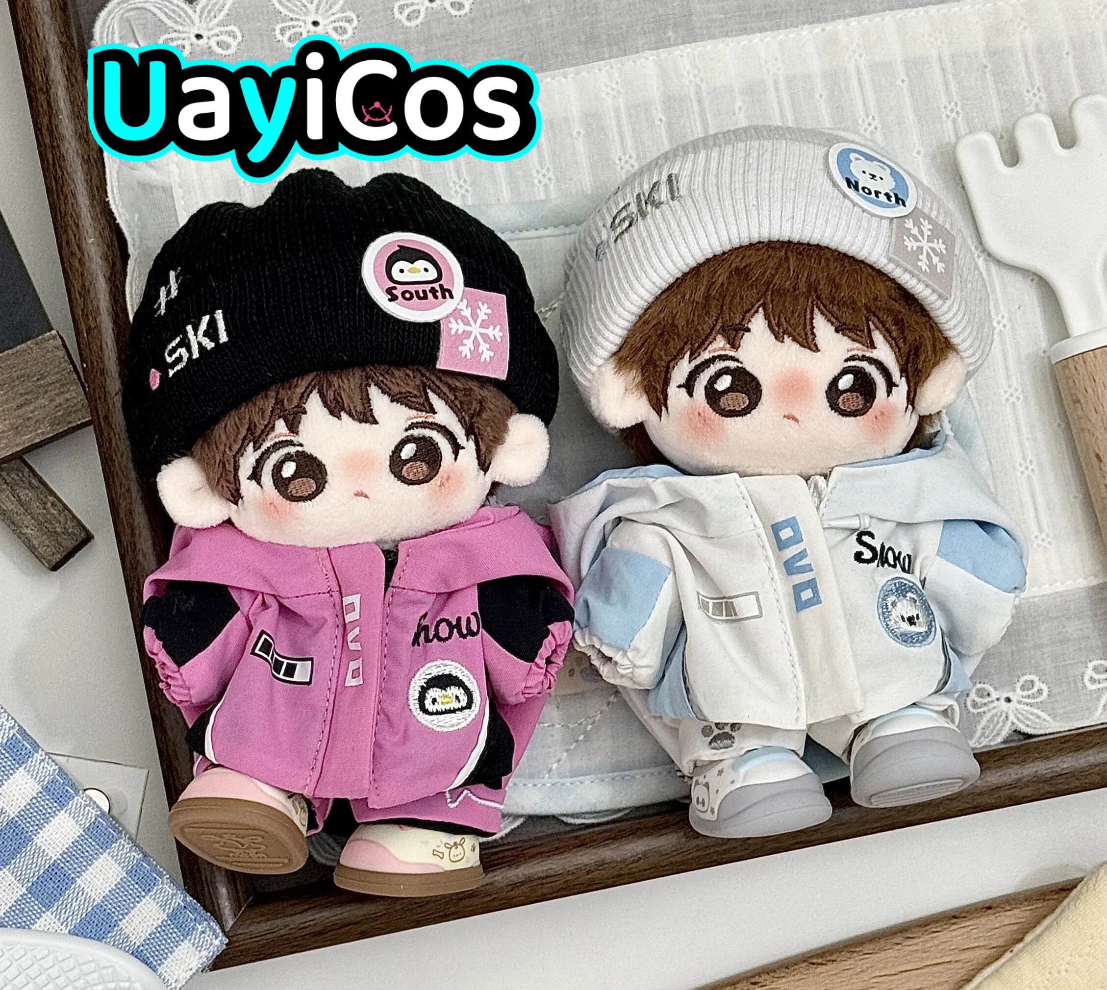 

Комплект одежды для кукол 10 см: милый зимний лыжный костюм, шапка, пальто, брюки, вышитый костюм для сноуборда, аниме-игрушка, подарки для детей, косплей