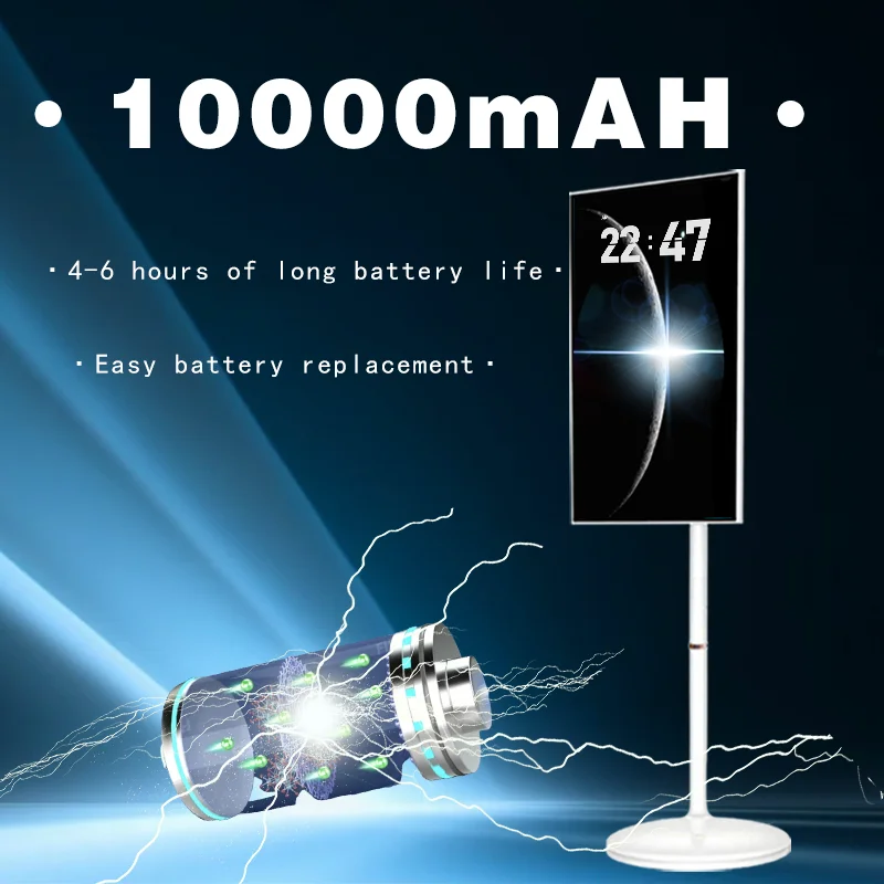 مارس إكسبو 21.5/27/32 بوصة تلفزيون محمول ذكي على عجلات شاشة تعمل باللمس دوران المتداول التلفزيون اللوحي مع كاميرا علي بابا الصين #6