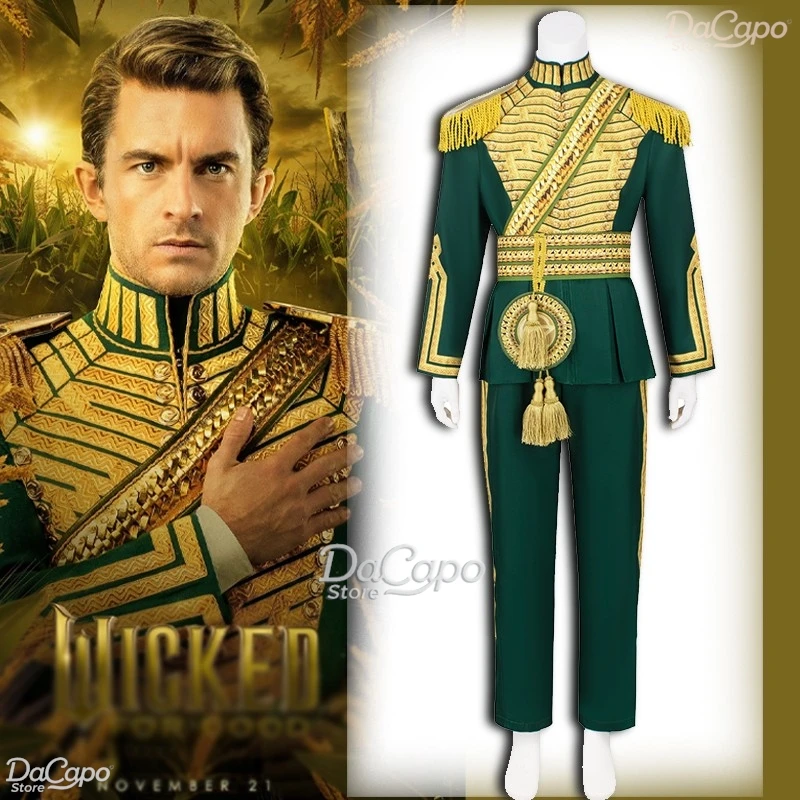 Fiyero Tigelaar Cosplay Wicked Yero Prince disfraz adultos pantalones película uniforme verde para el buen juego de rol de Halloween traje de corte para hombre