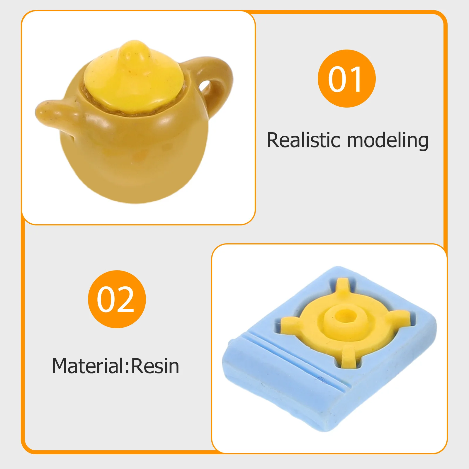 6Sets Poppenhuisminiaturen Keukenset Verbeter de creativiteit in speelscènes Poppenhuisminiaturen Miniatuurhuismeubilair