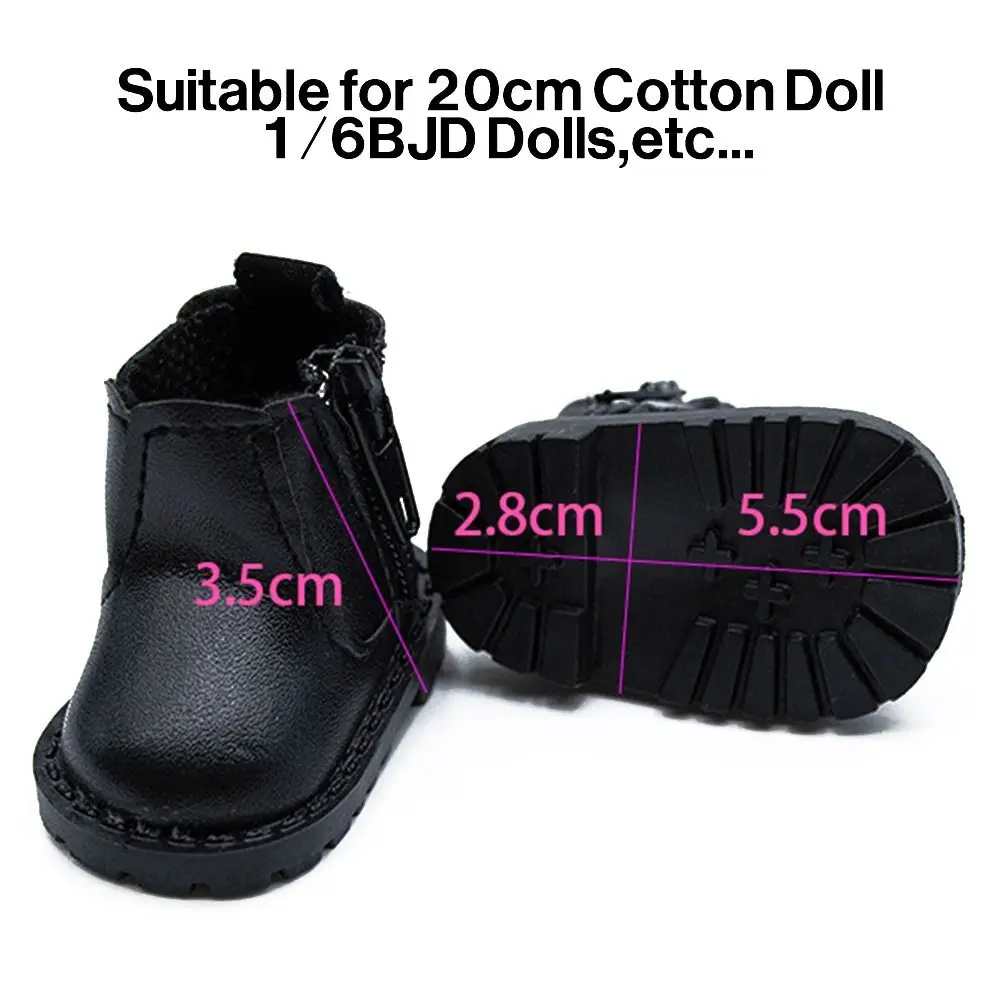 Bottes en cuir PU pour poupées BJD 1/12, chaussures en coton beurre, baskets décontractées, mini chaussures, accessoires, cadeau pour enfants, mode, 20cm