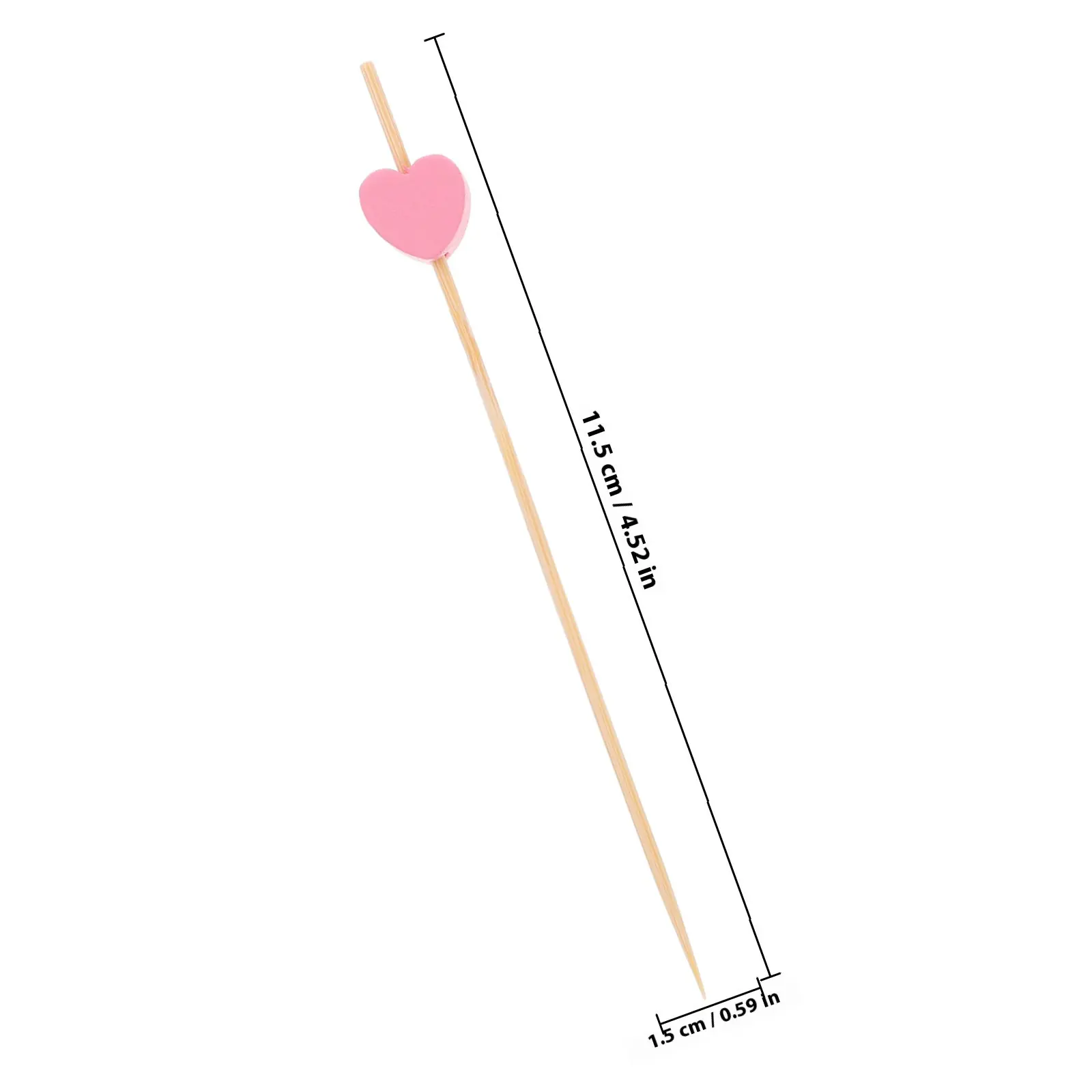 100Pcs Heart-Shaped Bamboo Fruit Picks Wood Appetizer Toothpicks for Party Desserts Cocktails Sandwiches Garnishing Food