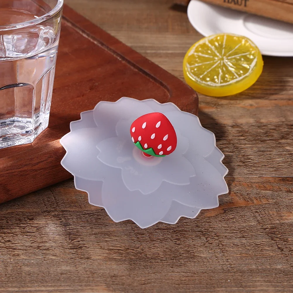 Cup Cover Cute Silicone Cup Cover High Temperature Resistance Sealed Cups Lids Tea Mug Cups Suction Seal Cap Diameter10