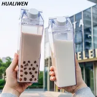 500ml/1000ml Milk Carton Water Bottle Transparent Plastic Portable Clear Box For Juice Tea Milk Bottles Drinking Cup