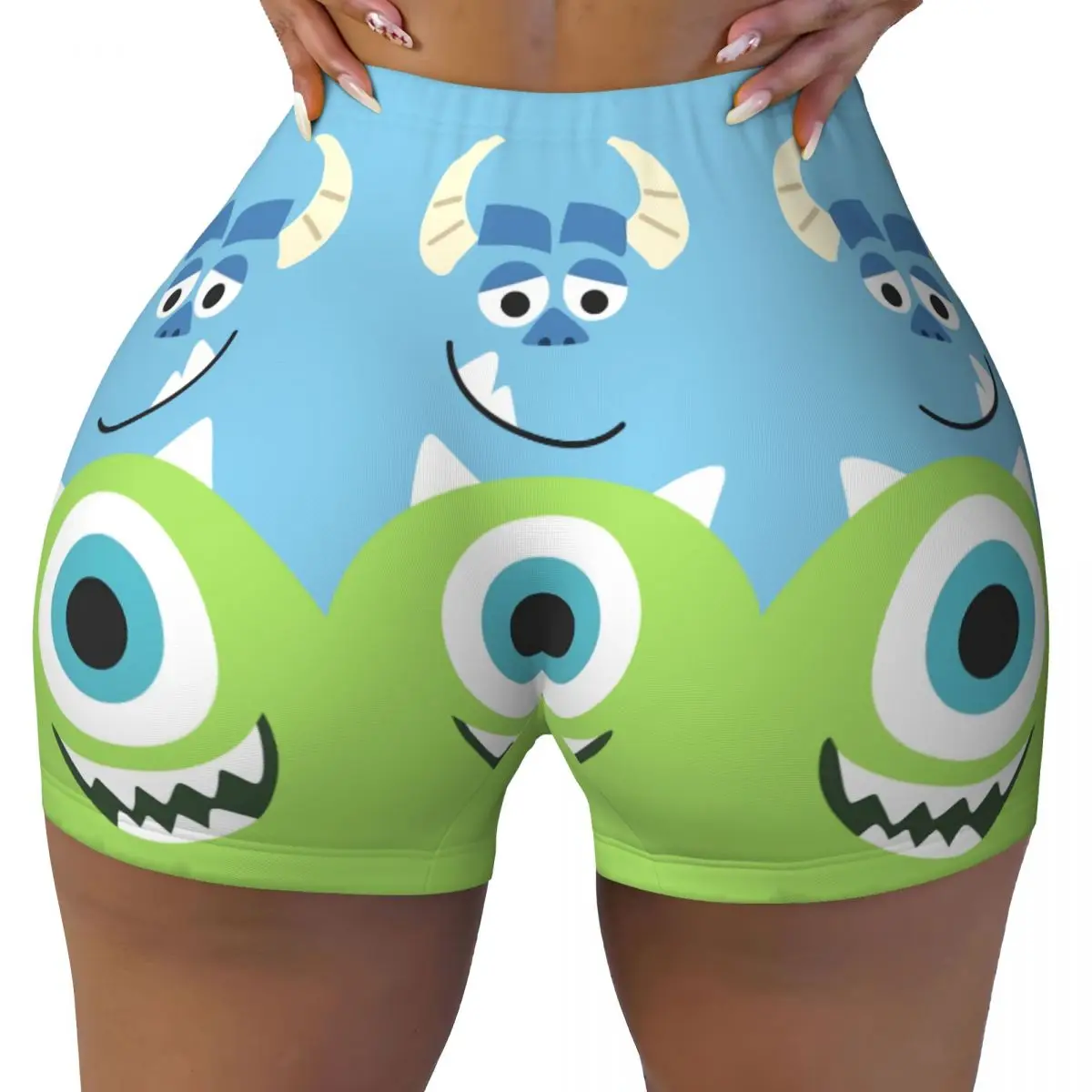 

Пользовательские манга-монстры Университет мультфильмов милые тренировочные шорты для волейбола и байкера женские шорты для спортзала и йоги