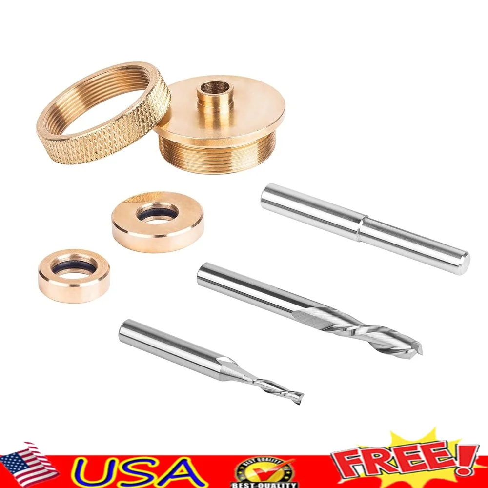 

Solid Brass Router Inlay Kit with 1/8 Inch and 1/4 Inch Cutting Diameter Compatible with Standard Routers Durable Precision