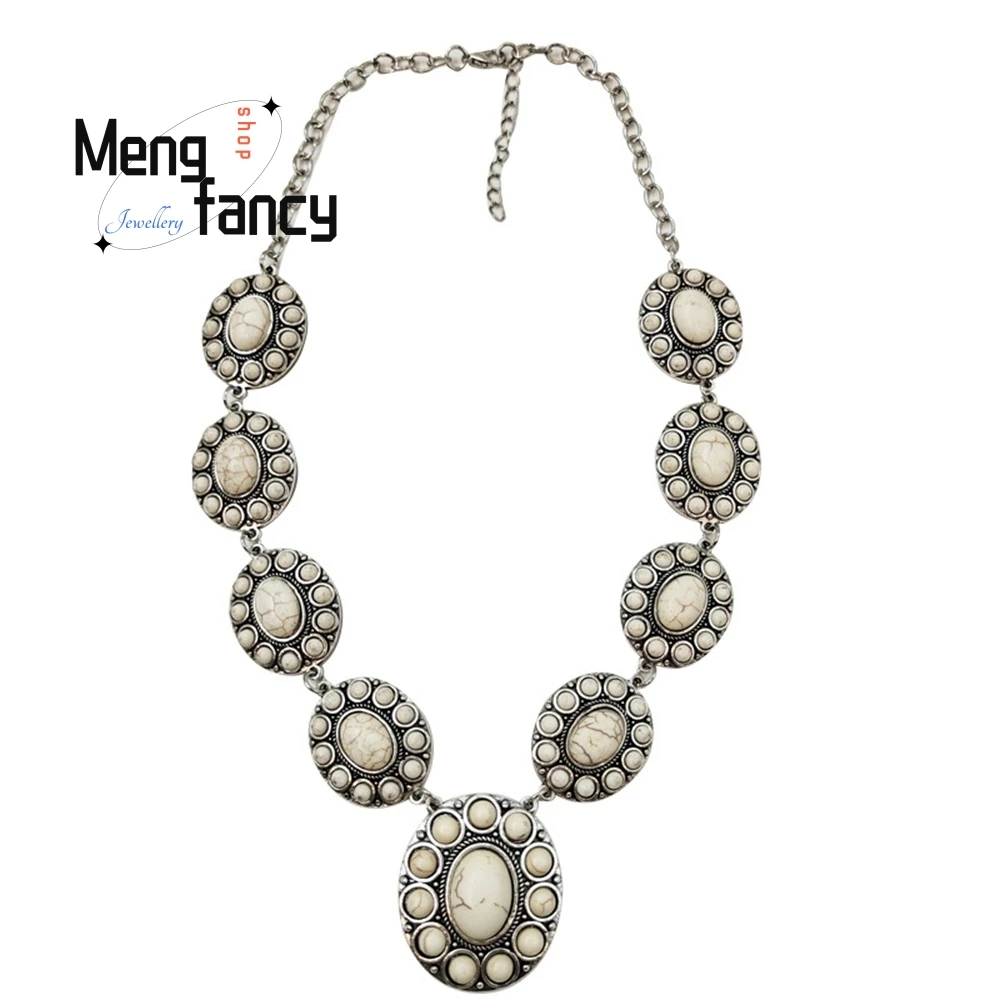 Sunflower Turquoise Necklace, A Retro Bohemian Ethnic Style Necklace Accessory Best Selling Fashion Jewelry Exquisite Elegant