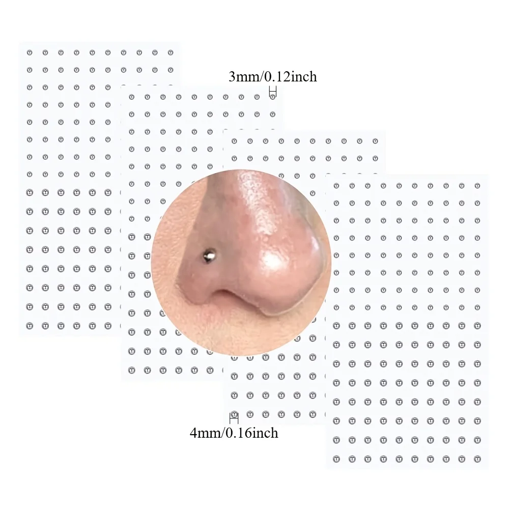 4pcs Set of Piercing-Free Self-Adhesive Fake Piercing Kit, Including 4pcss Lip Studs/Nose Studs/Eyebrow Studs view 6