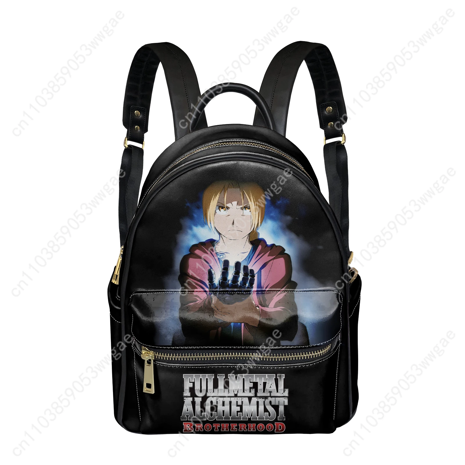 Fullmetal Alchemist Backpack Womens Mens Knapsack Tailor-made Double Shoulder Bag Business Travel Bookbag Rucksack Gift Daypack