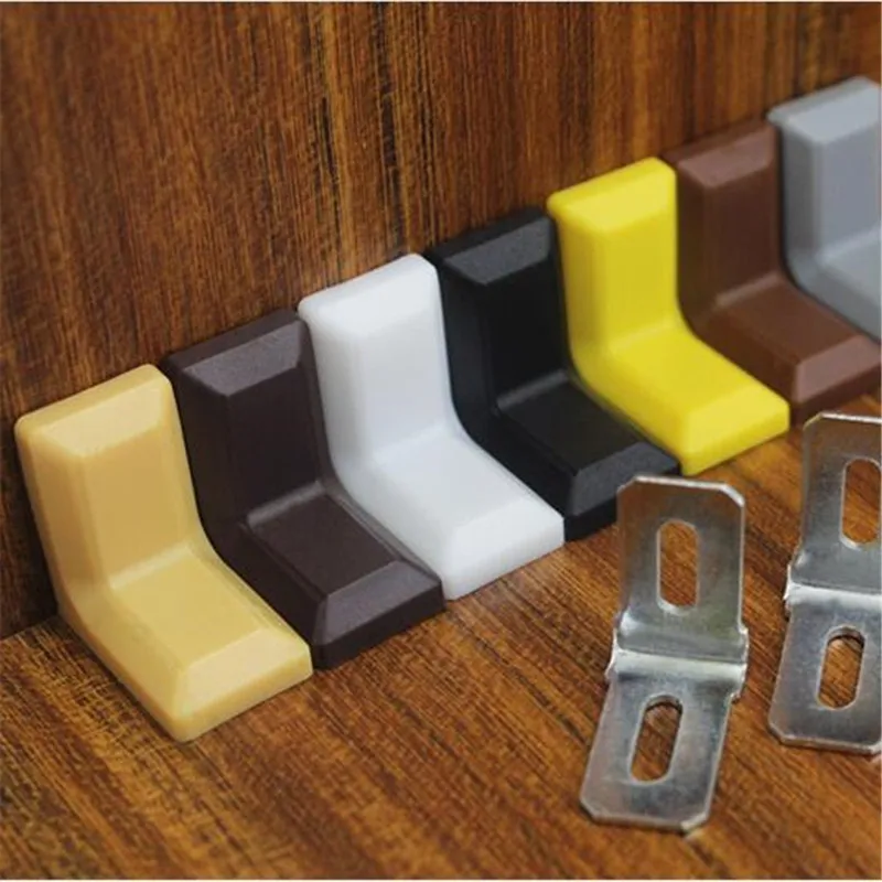 20pc/pack furniture fitting mini Corner Bracket 90 degree angle code L-shaped Repair fastener with dust cover Hardware connector